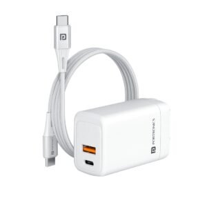Portronics Adapto 65 Plus 65 W GaN Charger Adapter with 100 W Type C to Type C Fast charging cable, Compatible with Laptop, Macbook, iPhone 8 and Above, Tablet, Type C Mobile Phones and Devices (Open Box)