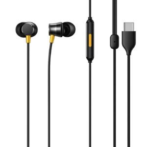 realme Buds 3 Wired Earphone with Type-C Jack, HD Microphone and Tangle-free Cable Wired (Black, In the Ear) – Sealed
