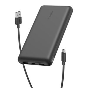 Belkin 20000 mAH Lightweight/Slimmest Power Bank w/ 1 USB-C Port and 2 USB-A Ports | 15W Charging for iPhone Series, Samsung Galaxy, Google Pixel & More | 2 Years Warranty & Upto 2L CEW (Open Box)