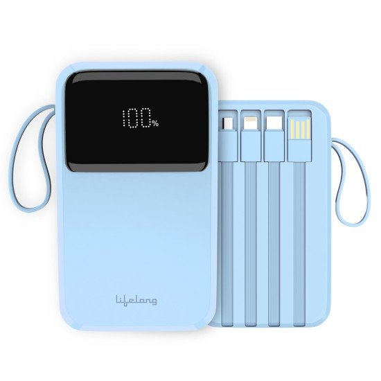 Lifelong ZenCharge 10000 mAh 22.5 W Compact Pocket Size Power Bank with 6 Input/Output Port (Lithium Polymer, Fast Charging, Quick Charge 3.0 for Mobile, Earbuds, Speaker, Tablet) (Open Box)