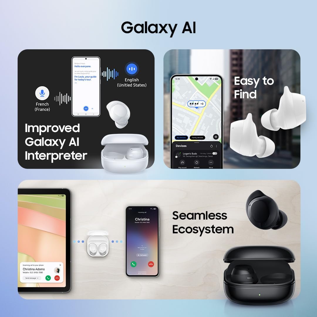 Samsung Galaxy Buds Core Galaxy AI Enabled in-Ear TWS with ANC | Enriched Bass | 6 Mic Setup | IP54 | 35hrs Battery | Touch Controls (Open Box) - Image 2