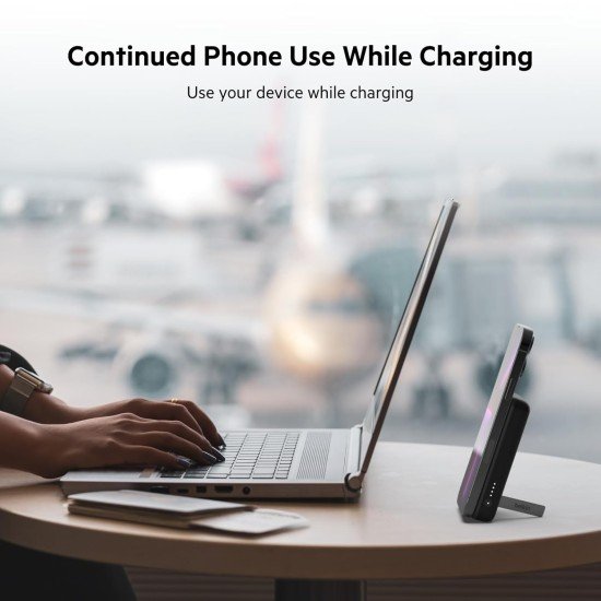 Belkin 5000 mAh Magsafe Wireless Power Bank Wired & Wireless Fast Charging | Compatible w/iPhone 12 and Above, Android Devices, Airpods & More (Open Box) - Image 5