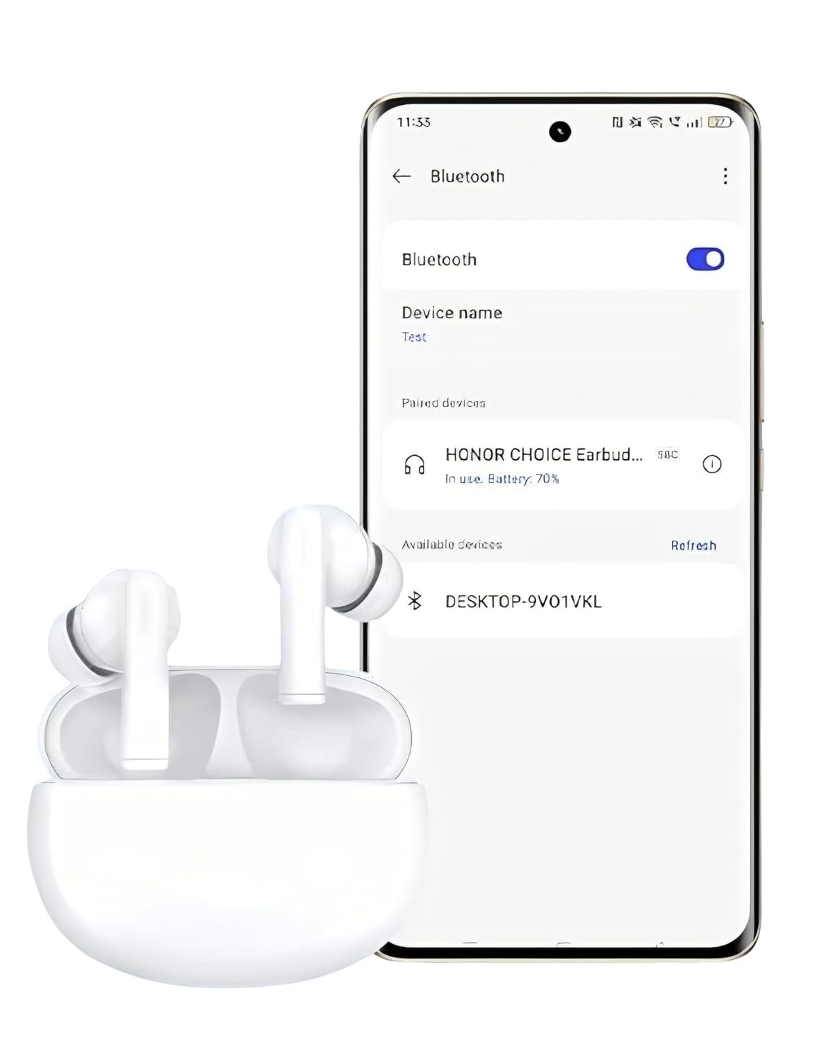 Honor Choice Earbuds X5 (White, Active Noise Cancellation, 35 Hours Playback, Bluetooth 5.3, TWS in-Ear Earbuds) (Open Box) - Image 5