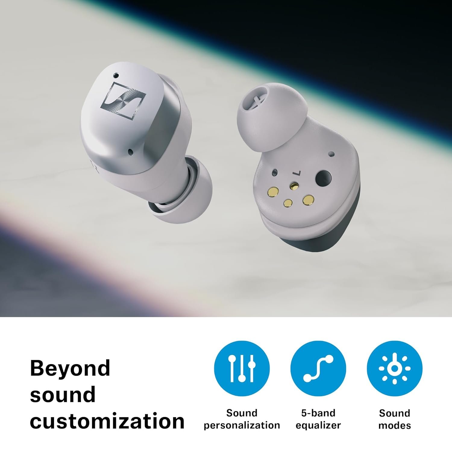 Sennheiser MOMENTUM True Wireless 4 Earbuds,TrueResponse Drivers, Lossless Audio, Auracast, Adaptive ANC, Anti‑Wind+Transparency Modes, 30 Hrs Battery, Qi Fast Charge, 6‑Mics – Open Box - Image 7