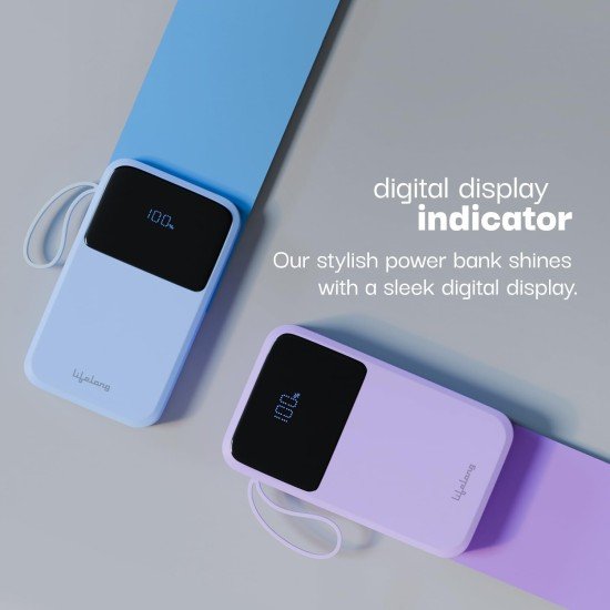 Lifelong ZenCharge 10000 mAh 22.5 W Compact Pocket Size Power Bank with 6 Input/Output Port (Lithium Polymer, Fast Charging, Quick Charge 3.0 for Mobile, Earbuds, Speaker, Tablet) (Open Box) - Image 3