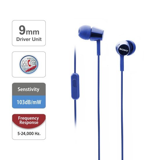 Sony MDR-EX150AP Wired In Ear Headphone with Mic (Open Box) - Image 4