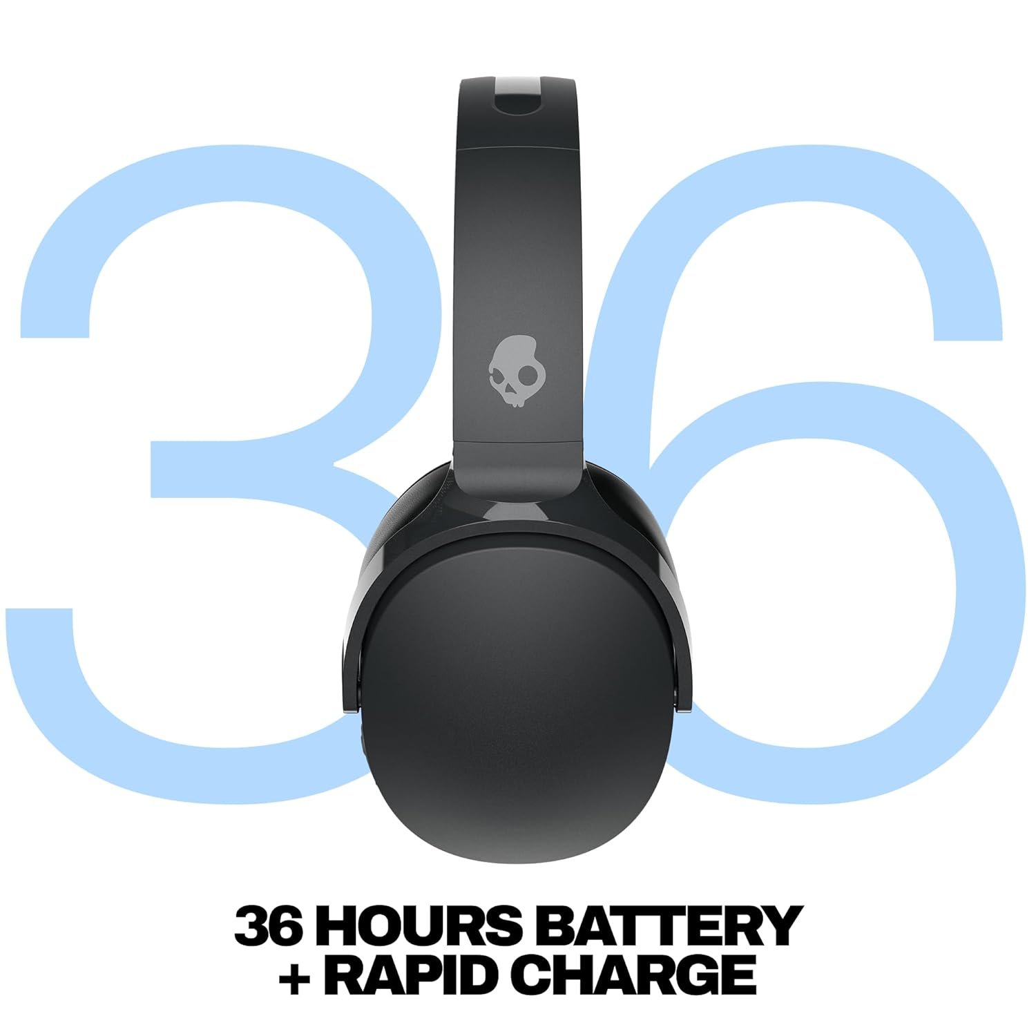 Skullcandy Hesh Evo Over-Ear Wireless Headphones, 40mm Drivers, 36Hr Playtime + Rapid Charge, Flat-Folding and Collapsible, Light Weight Heavy Audio Bass, Work with Android and iOS (Open Box) - Image 3