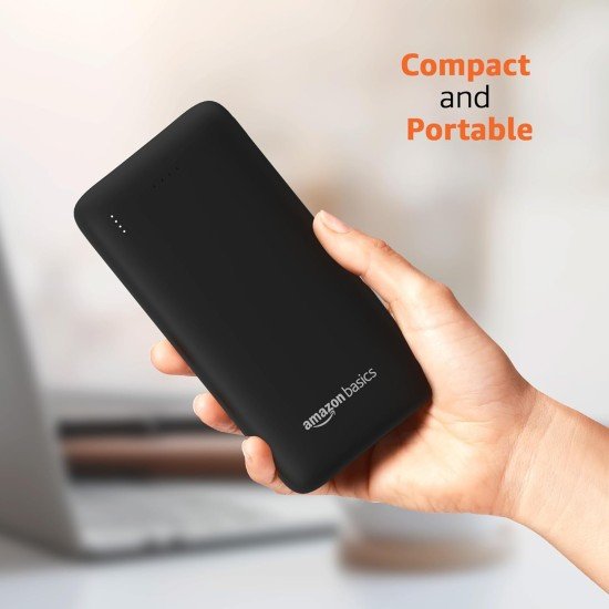 Amazon Basics 27000 mAh 65W Ultra Fast Charging Power Bank | Type C Power Delivery (Input & Output) | Quick Charge | Two-Way Fast Charging Black (Open Box) - Image 2