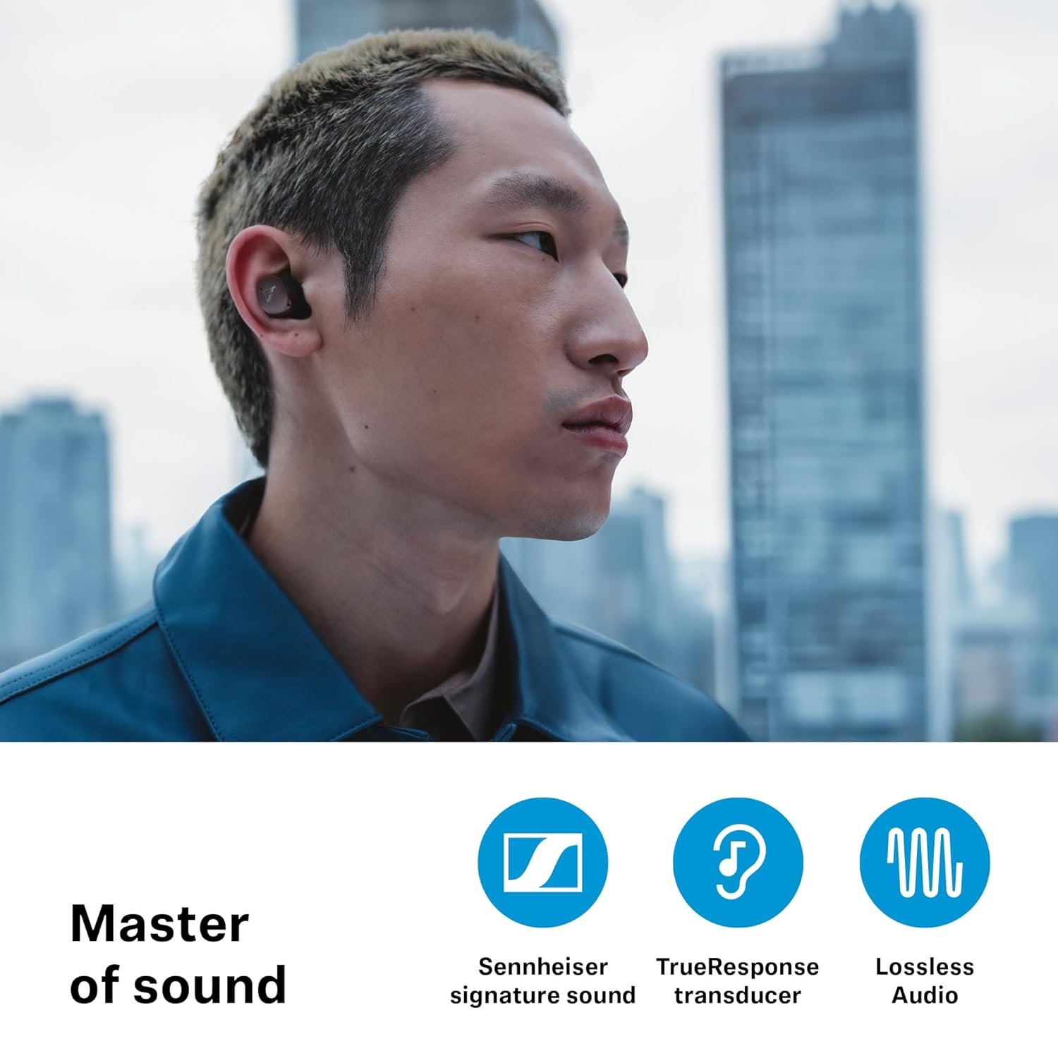 Sennheiser MOMENTUM True Wireless 4 Earbuds,TrueResponse Drivers, Lossless Audio, Auracast, Adaptive ANC, Anti‑Wind+Transparency Modes, 30 Hrs Battery, Qi Fast Charge, 6‑Mics – Open Box - Image 6