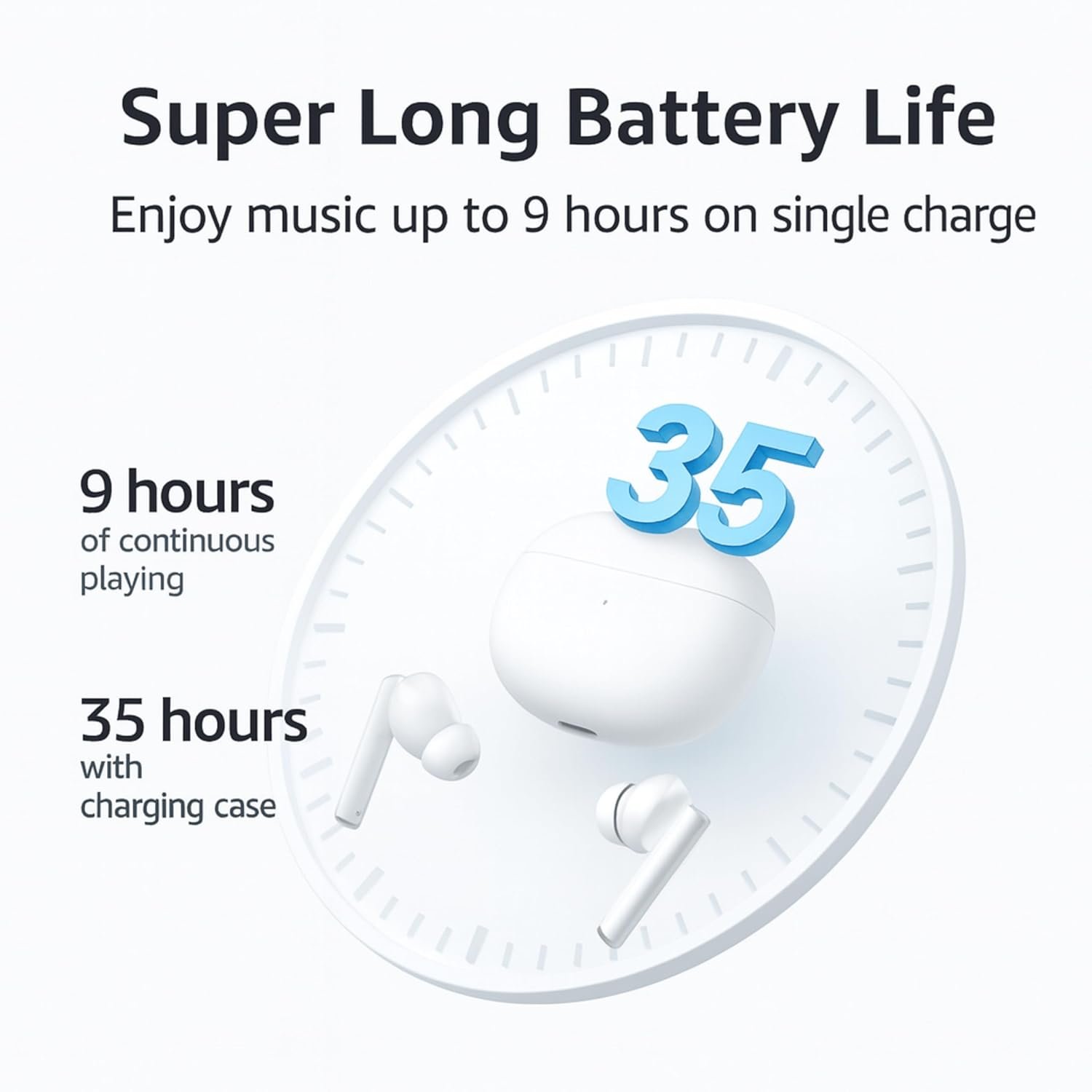 Honor Choice Earbuds X5 (White, Active Noise Cancellation, 35 Hours Playback, Bluetooth 5.3, TWS in-Ear Earbuds) (Open Box) - Image 3