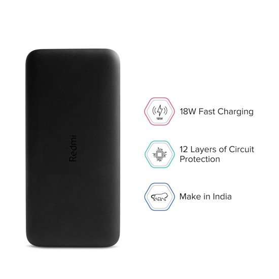 Redmi 20000mAh Li-Polymer Power Bank, USB Type C and Micro USB Ports, 18W Fast Charging, Low Power Mode (Open Box) - Image 4