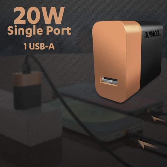 Duracell 20 Watts Fast Wall Charger Adapter, 1 USB A, Fast Mobile Charger Compatible with iPhone, iPad, Samsung, Note, Redmi, Mi, Oneplus, Oppo, Pixel, Vivo (Open Box) - Image 2