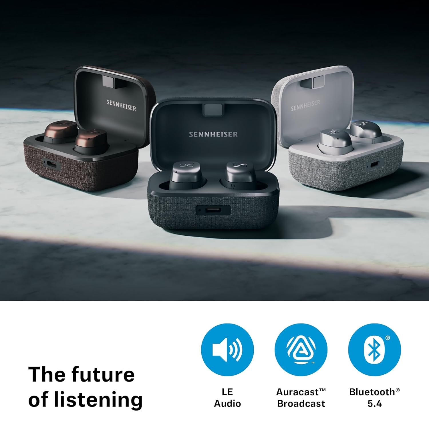 Sennheiser MOMENTUM True Wireless 4 Earbuds,TrueResponse Drivers, Lossless Audio, Auracast, Adaptive ANC, Anti‑Wind+Transparency Modes, 30 Hrs Battery, Qi Fast Charge, 6‑Mics – Open Box - Image 5