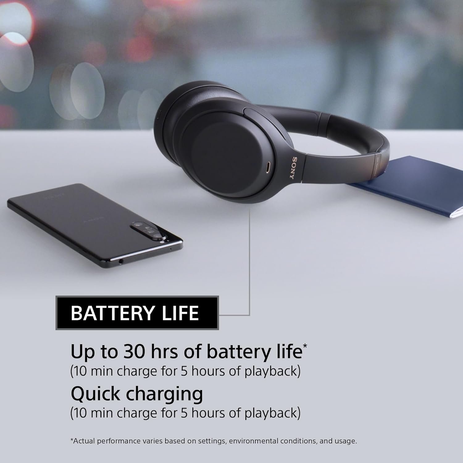 Sony WH-1000XM4 Industry Leading Wireless Noise Cancellation Bluetooth Over Ear Headphones with Mic for Phone Calls, 30 Hours Battery Life, Quick Charge, AUX, Touch Control and Voice Control – Open Box - Image 6