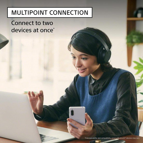 Sony WH-CH720N, Wireless Over-Ear Active Noise Cancellation Headphones with Mic, up to 35 Hours Playtime, Multi-Point Connection, App Support, AUX & Voice Assistant Support for Mobile Phones (Open Box) - Image 2