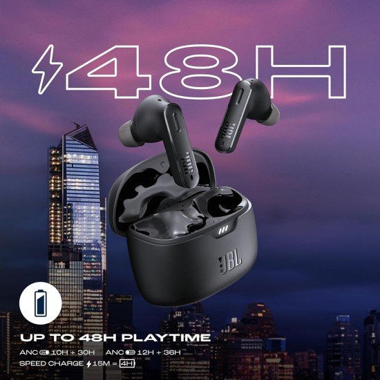 JBL Tune Beam In Ear Wireless TWS Earbuds with Mic, ANC Earbuds, Customized Extra Bass with Headphones App, 48 Hrs Battery, Quick Charge, 4-Mics, IP54, Ambient Aware & Talk-Thru, Bluetooth 5.3 (Open Box) - Image 3